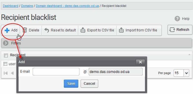 Add Users to Recipient Blacklist You can add recipients to the black list in the following ways: Manually add the recipients