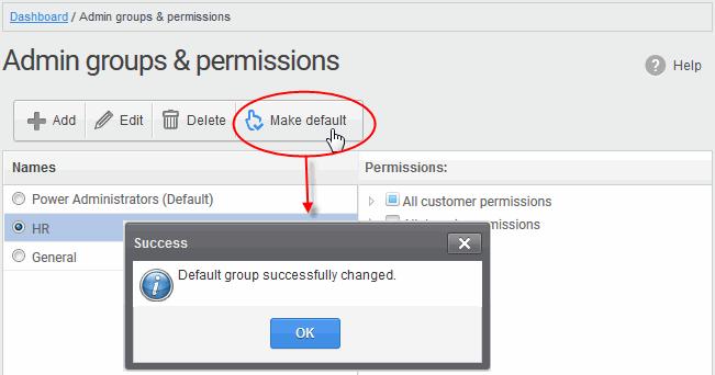 will be automatically migrated to the 'Power Administrator' group. Making an admin group as default CDAS allows administrators to make an existing group as a default group.