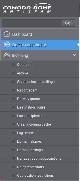 Click the following links for more details: Quarantine Managing Archived Mails Incoming Spam detection settings Report Spam Delivery Queue