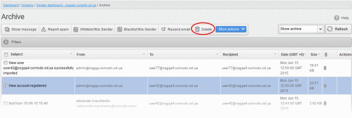 An alert will be displayed to confirm resending emails. Click 'OK' to confirm. A success message will be displayed.