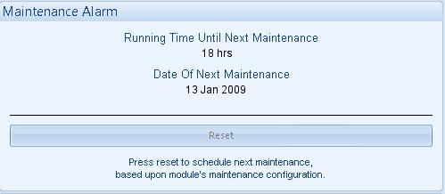The site service engineer normally performs resetting the maintenance alarm after performing the required maintenance.