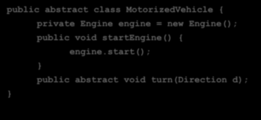 Engine(); public void startengine() { engine.