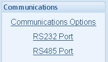Edit Configuration - Communications 6.10 COMMUNICATIONS 6.10.1 COMMUNICATION OPTIONS Provides a means of giving the control an identity name.