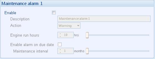 Edit Configuration - Maintenance 6.12 MAINTENANCE ALARM Three maintenance alarms are available to provide maintenance schedules to the end user.