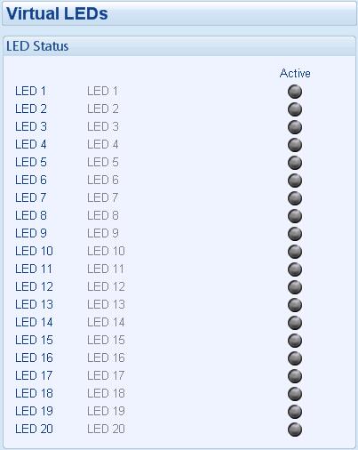 SCADA 7.6 VIRTUAL LEDS Shows the state of the virtual LEDs. These LEDs are not fitted to the module or expansion modules, they are not physical LEDs.