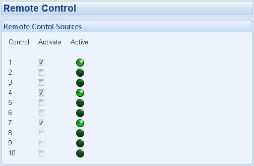 SCADA 7.16 REMOTE CONTROL The remote control section of the SCADA section is used for monitoring and control of module remote control sources.