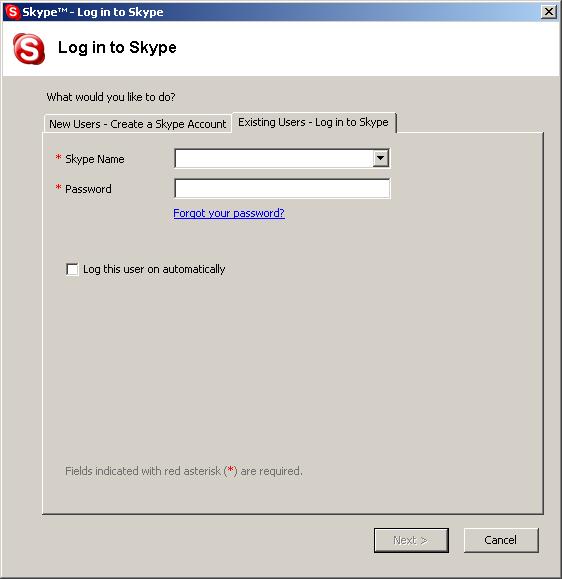 Registering as a Skype User Immediately after installing Skype if you may see the Create a new Skype account