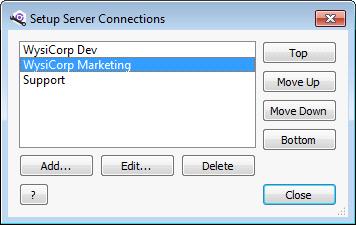 Setting up server connections Note: A default administrative user is created during installation. Log in as this user the first time you use the server admin utility.