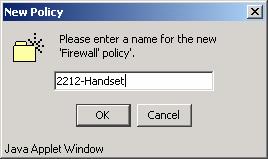 Page 54 of 62 Users, interface and firewall configuration Figure 29 New policy 11 Enter a