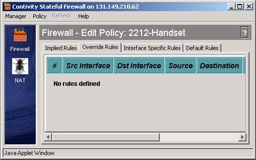 The new policy is created and the Firewall Policy-Edit window appears, as shown in Edit
