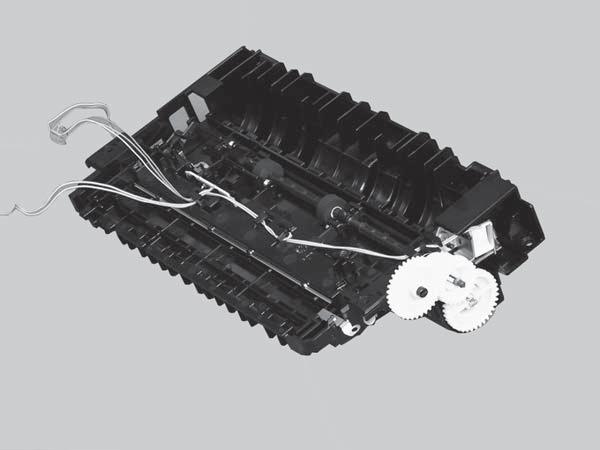 0. Duplex models only: Remove one gear (callout ) from the pickup assembly (callout 2). CAUTION: The gear is not captive.