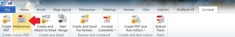 You will need to review the Acrobat preference settings within Microsoft Word before converting documents to PDF.