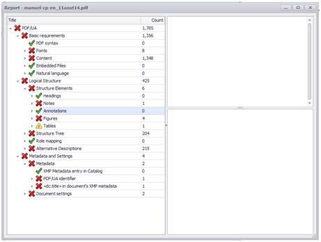 Figure 14: Tree view of PDF accessibility audit report with PAC 2.