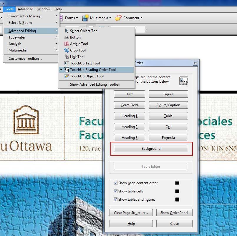 Decorative elements in the PDFs such as decorative images, headers, footers, etc. can be marked as artifacts so that assistive technologies can ignore them.