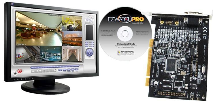 This system uses the new high quality industry standard compression technology for video storage and supports all features of the EZWatch Pro system. Free Unlimited Tech Support!