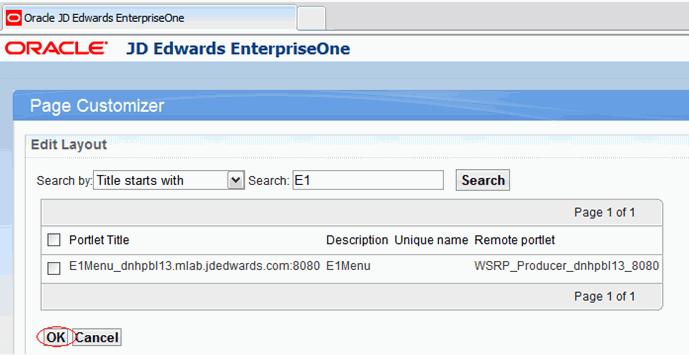 Adding Portlets to Page from Registered WSRP Producer 11.