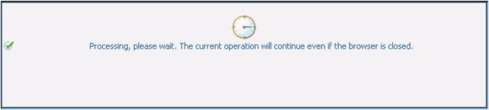 Installing the Collaborative Portal The actual creation process should run for 10 to 20 minutes during which time the following dialog is displayed in the Server Manager browser window.