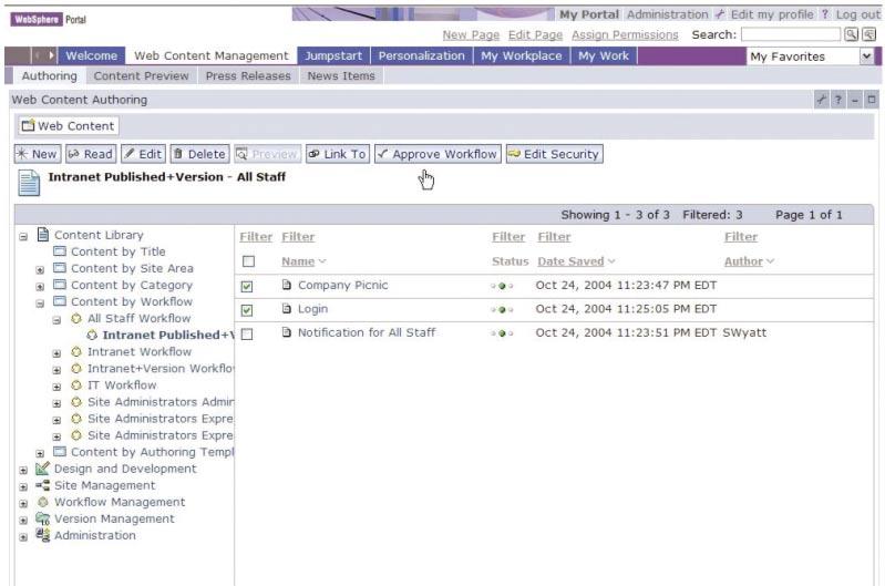 Page 24 You can use IBM Workplace Web Content Management content-publishing tools to manage content that is served through portlets within the portal server.