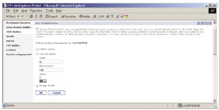Page 60 Besides the ability to select application fields to present in the portlet interface while using the WebSphere Portal Portlet builders, users have the option to select the person field.
