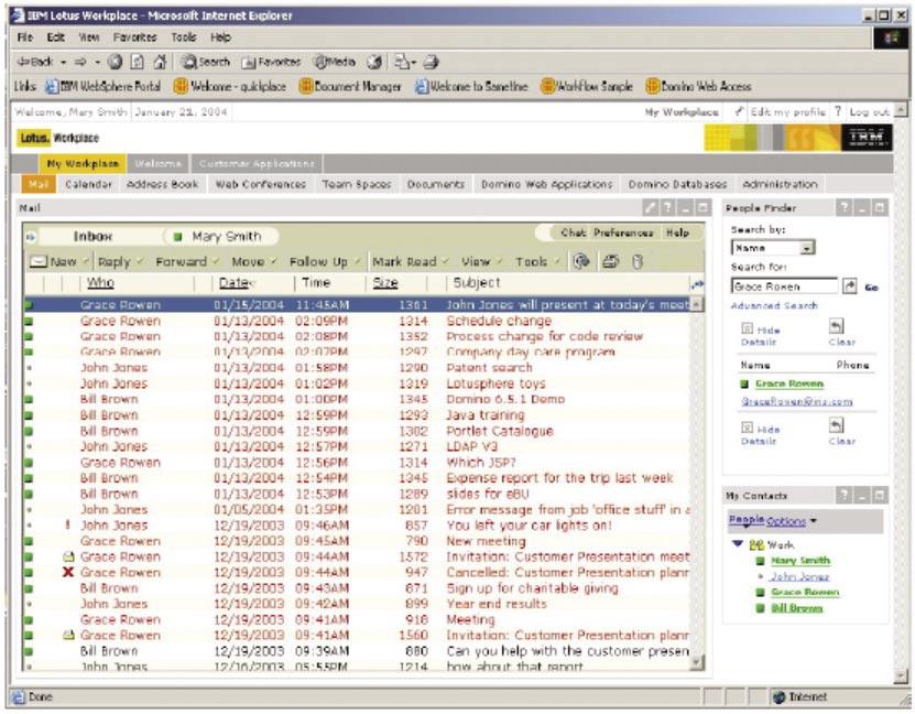 Page 62 Lotus Collaboration Center is a set of preconfigured pages and portlets to provide out-of-the-box integration with Lotus Notes and Domino and collaborative products.