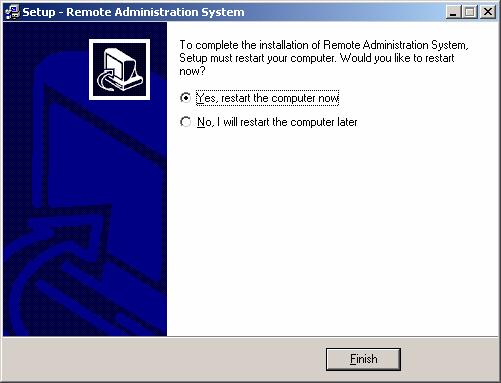 Installation and Operation Figure 2-3 Finish Installation Screen Operating Procedures 1. After installing the RAS software, you will find the RAS Server icon on your PC desktop. 2. Run the RAS program by double clicking the icon.