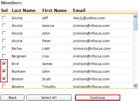 Choose Email Invitations from Menu