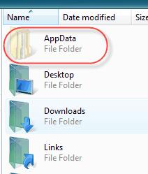 new folder 'AppData': 5.