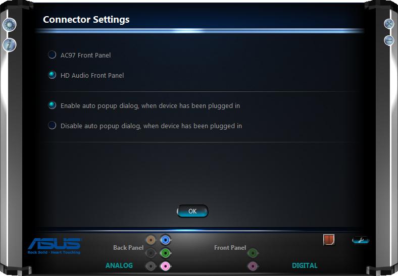 Device advanced settings Click to show further settings for the playback and recording device.