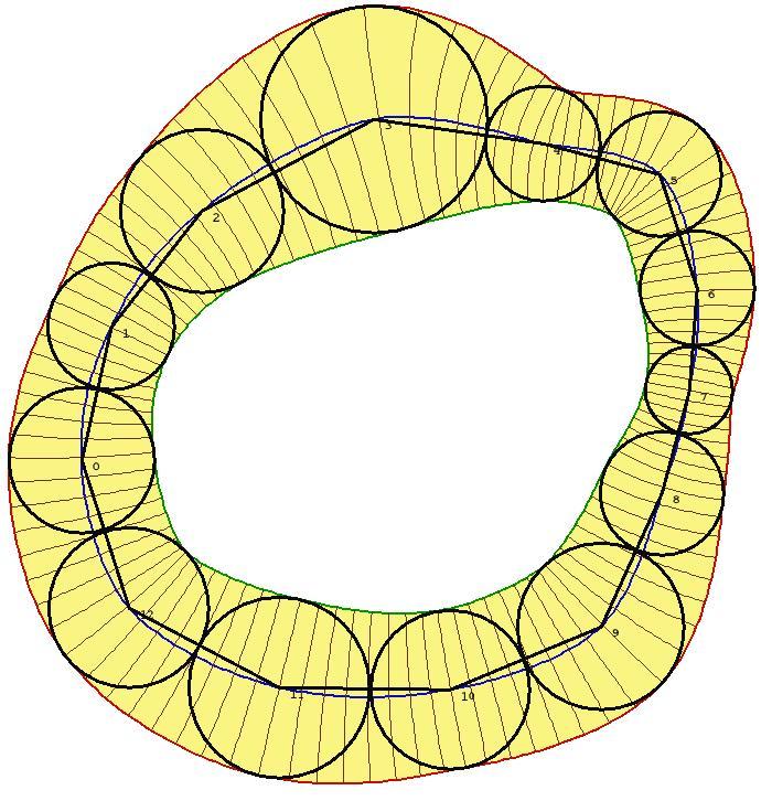Pearling 3 shown in Figure 1, it comprises an ordered series of pearls (or disks), each defined by the location c i of its center, by its radius r i, and a time value t i, and possibly other