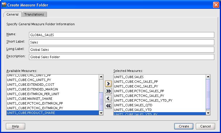Supporting Multiple Languages have no means of differentiating them outside of a measure folder. The Cube Viewer in Analytic Workspace Manager also uses measure folders. To create a measure folder: 1.