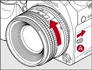 Mount the lens and rotate it clockwise until it clicks into place. 3.