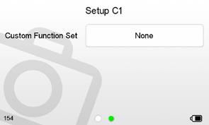 7.1.5 Custom Function Set Assign the letter A, B or C to the chosen exposure mode settings in the Custom Function Set menu.