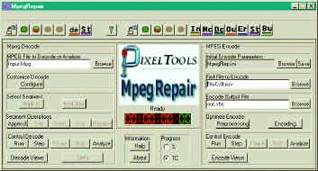 PixelTools MpegRepair Software Encoding and Repair Utility MpegRepair integrates fully featured encoding, analysis, decoding, demuxing, transcoding and stream manipulations into one powerful
