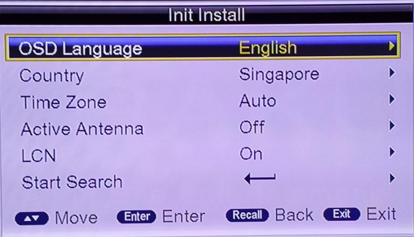 3 Basic functions 3.1 First Installation If you are using the unit for the first time or have restored the unit to Factory Default, the installation Guide Menu will appear on your TV screen.
