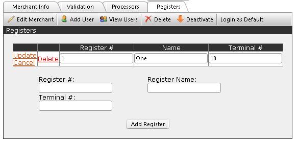 If you want to edit an existing register, go to the next step. Otherwise, skip this step and go to the next section 4. To delete this register, click Delete.