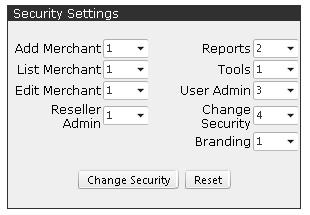 Setting Security The Security preference is used to set security for functions performed at the admin user level. A security level is assigned when each new admin user account is created.