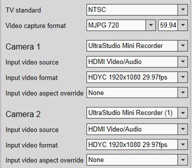 Capture Settings (in software) HDMI High Definition (HD) If you have your HD camcorders connected over HDMI you should set your Video Settings similar to the image below*.