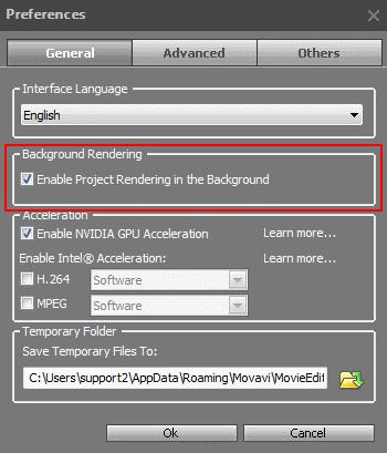 This feature is available in case you work with video on the video track. What is Background Rendering in Movavi Video Editor?