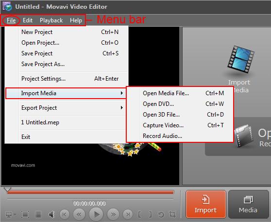 Note: The below instructions assume you open Movavi Video Editor separately from Movavi Screen Capture Studio from your Windows Start Menu.