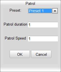 Configure the preset number, patrol duration and patrol speed. Name Description It is the duration staying on one patrol point.