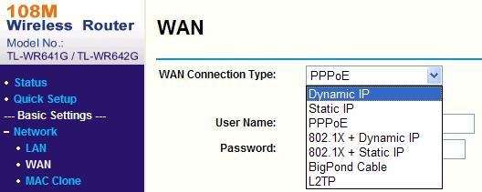 User Manual of Network Speed Dome 100 Appendix 2 Port Mapping The following settings are for TP-LINK router (TL-R410). The settings vary depending on different models of routers. 1. Select the WAN Connection Type, as shown below: Figure A.