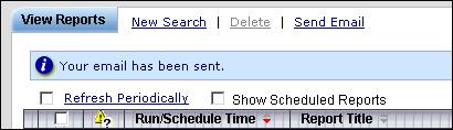 Emailing Reports You can also email reports from the View Reports screen. This allows users to distribute reports to other parties via email.
