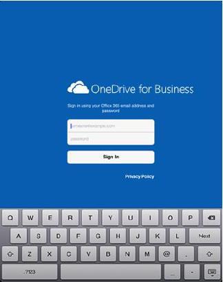 Install the OneDrive for Business app 3. To access OneDrive for Business or a team site, select OneDrive or Sites from the navigation header.