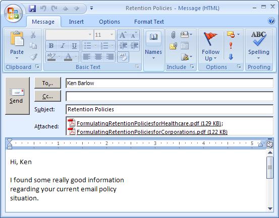 Composing and Sending an Email Message This section will show you how to open, compose and send an email message.