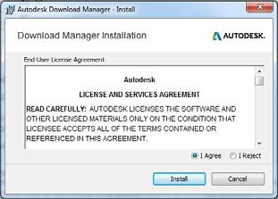 First you install the Autodesk Download Manager.