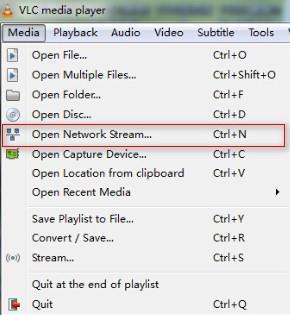 Internet Connecting VLC stream media player monitoring Visit VLC media server procedure Open VLC media player, click "Media"->"Open Network Steam ",or click "Ctrl+N"; as below: IP camera control