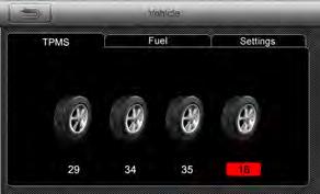 If the tire pressure goes below the recommended level, it will highlight the specific