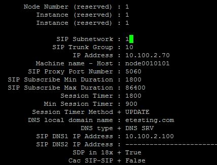 Configuration of the SIP gateway: under mgr / SIP
