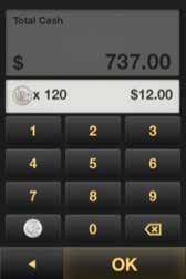 Tap Coin/Note Count to input a cash amount based on a coin or note denomination (see Section 2). 4. Press the Merchant Context Menu button or swipe down the screen to open the Merchant Context Menu.