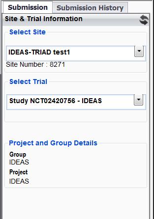 IDEAS: Select Site & Trial Information Site/Trial is from IDEAS database